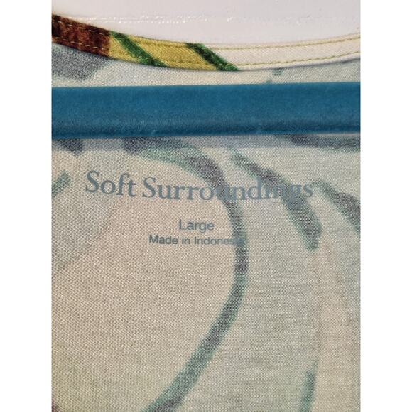 Soft Surroundings Women's Multi Stretch Knit Tropical Magnolia Midi Dress | L - Picture 4 of 9